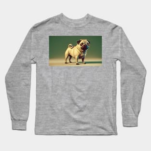 Pug dog portrait Long Sleeve T-Shirt